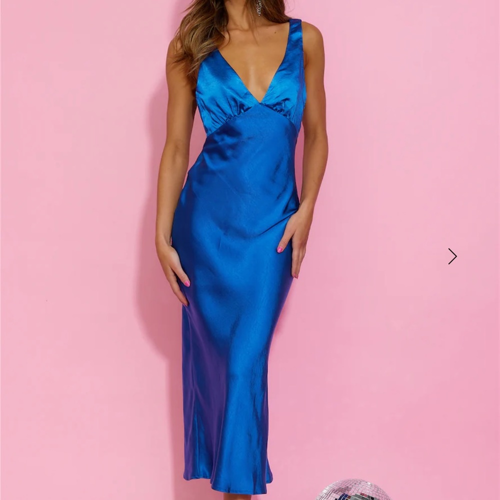 Blue Satin Dress